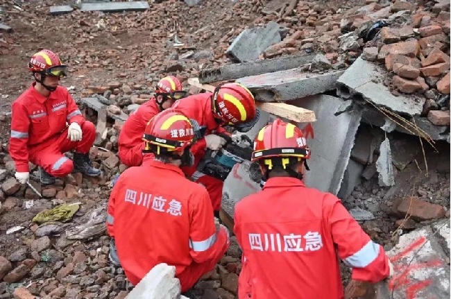 四川省2023年大震巨災綜合實戰演練現場。四川省應急管理廳供圖