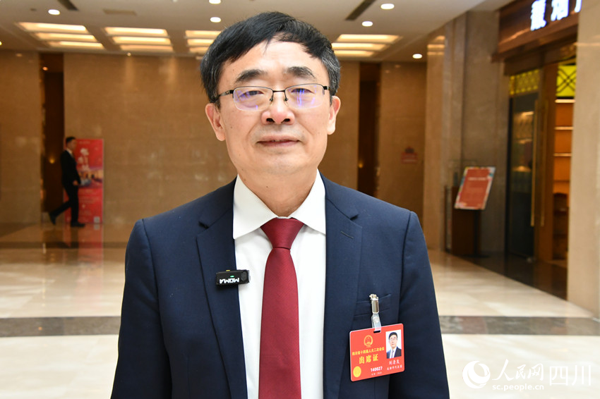 省人大代表、成都理工大学党委书记刘清友。人民网记者 李平摄